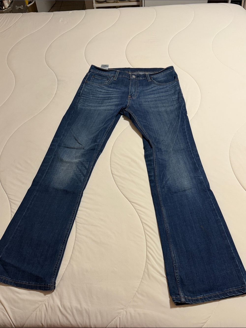 Levi's 527 Blue Slim Straight Bootcut Jeans